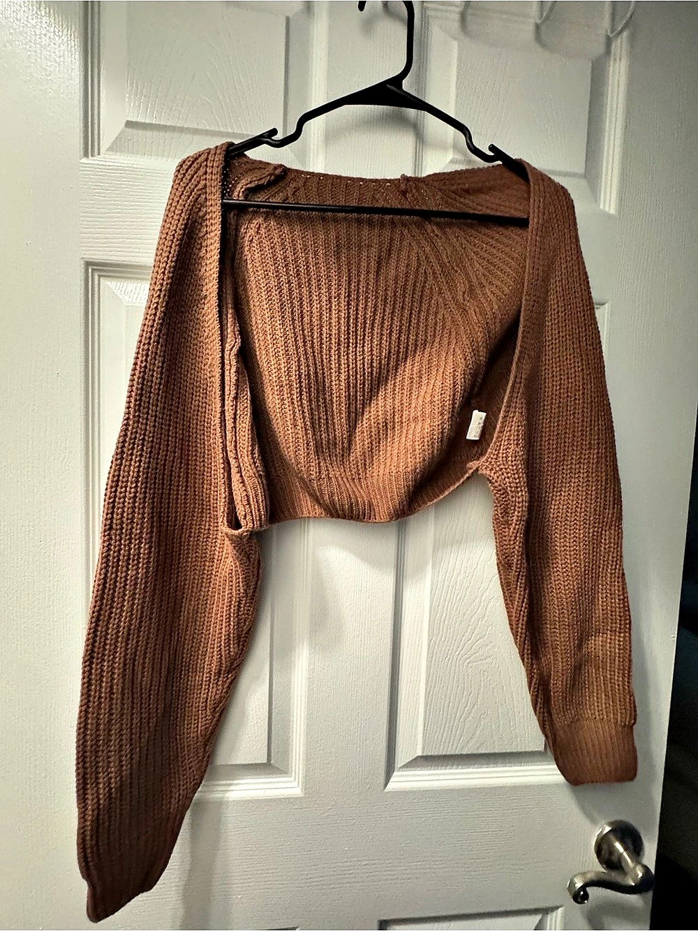 Brown Knit Cropped Bolero Size Medium